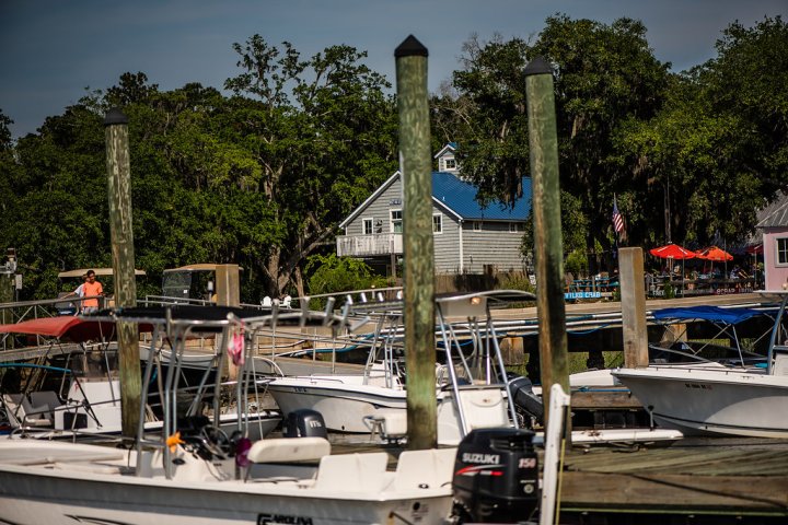view of the boats docked in the harbor