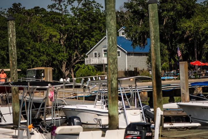 view of the boats docked in the harbor