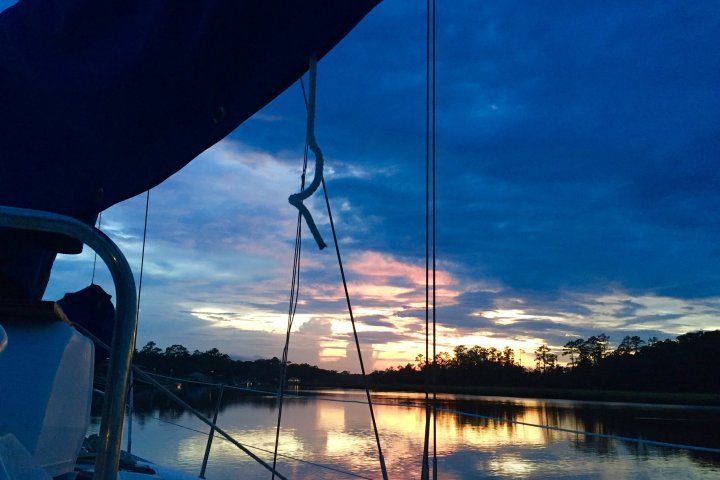 sunset from the boat