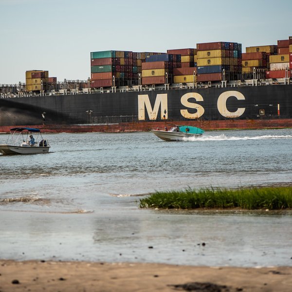 shoreline view of the historic transport ships