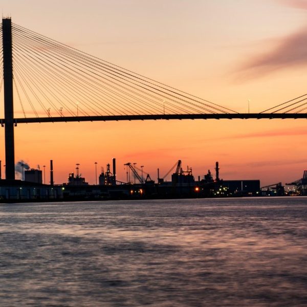 a bridge over a body of water