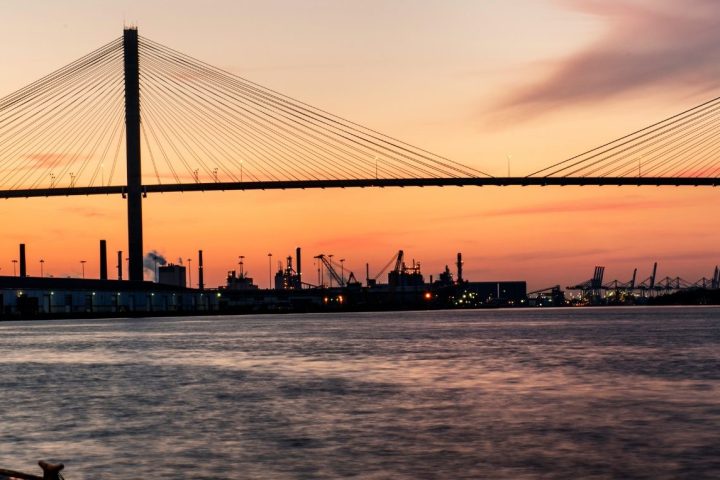 a bridge over a body of water