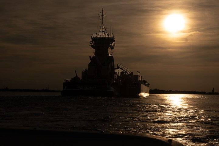 a large ship in a body of water